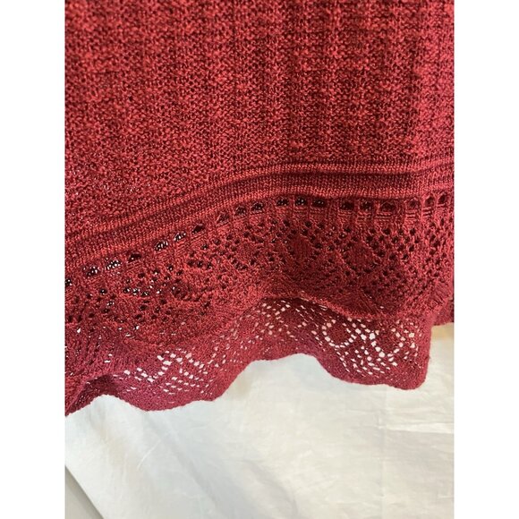 Lauren Conrad Women's Small Maroon Knit Long Sleeve Sweater - Picture 6 of 12